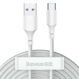 Baseus 2x kabel USB-A - USB Typ C szybkie ładowanie Quick Charge 40 W 5 A 1,5 m - biały (TZCATZJ-02)