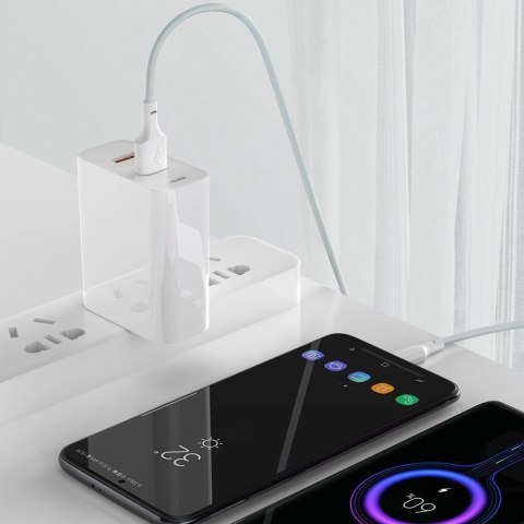Baseus 2x kabel USB-A - USB Typ C szybkie ładowanie Quick Charge 40 W 5 A 1,5 m - biały (TZCATZJ-02)