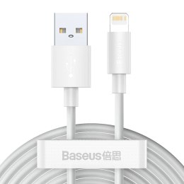 Baseus 2x kabel USB - Lightning szybkie ładowanie 1,5 m biały (TZCALZJ-02)