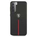 Etui Ferrari Off Track Leather Nylon Stripe na Samsung Galaxy S21 - czarne