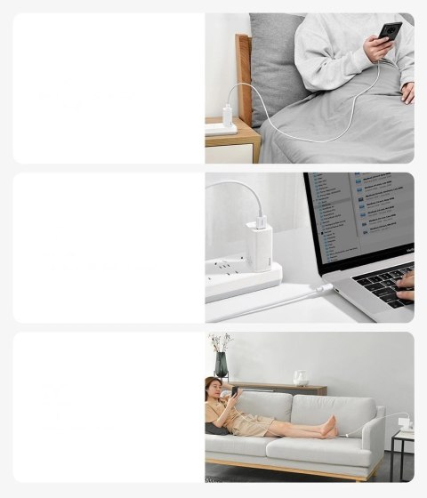 Baseus Superior kabel USB - USB Typ C 66 W 6A 1 m Biały (CATYS-02)