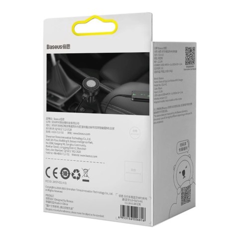 Baseus Enjoy transmiter FM ładowarka samochodowa LED 2x USB / 3,5mm jack bezprzewodowy odtwarzacz MP3 Bluetooth 5.0 3.4A czarny 
