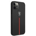 Etui Ferrari Off Track Leather Nylon Stripe na iPhone 12 Pro Max - czarne