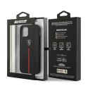 Etui Ferrari Off Track Leather Nylon Stripe na iPhone 12 Pro Max - czarne