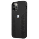 Etui BMW Leather Curve Perforate na iPhone 12 Pro Max - czarne