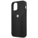 Etui BMW Leather Curve Perforate na iPhone 12 Pro Max - czarne