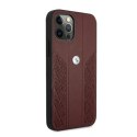 Etui BMW Leather Curve Perforate na iPhone 12 Pro Max - czerwone