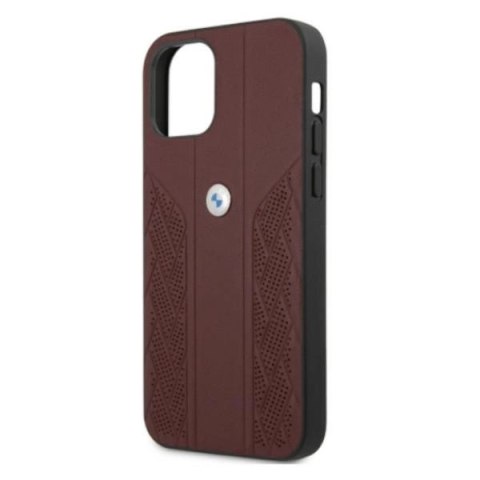 Etui BMW Leather Curve Perforate na iPhone 12 Pro Max - czerwone