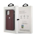 Etui BMW Leather Curve Perforate na iPhone 12 Pro Max - czerwone