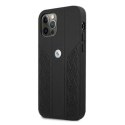 Etui BMW Leather Curve Perforate na iPhone 12 / iPhone 12 Pro - czarne