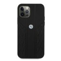 Etui BMW Leather Curve Perforate na iPhone 12 / iPhone 12 Pro - czarne
