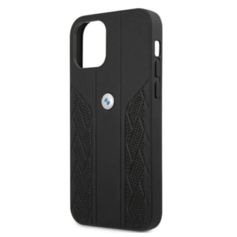 Etui BMW Leather Curve Perforate na iPhone 12 / iPhone 12 Pro - czarne