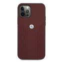 Etui BMW Leather Curve Perforate na iPhone 12 / iPhone 12 Pro - czerwone