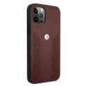 Etui BMW Leather Curve Perforate na iPhone 12 / iPhone 12 Pro - czerwone
