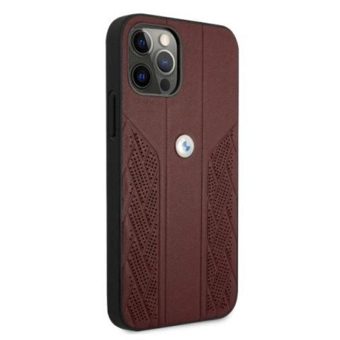 Etui BMW Leather Curve Perforate na iPhone 12 / iPhone 12 Pro - czerwone