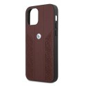 Etui BMW Leather Curve Perforate na iPhone 12 / iPhone 12 Pro - czerwone