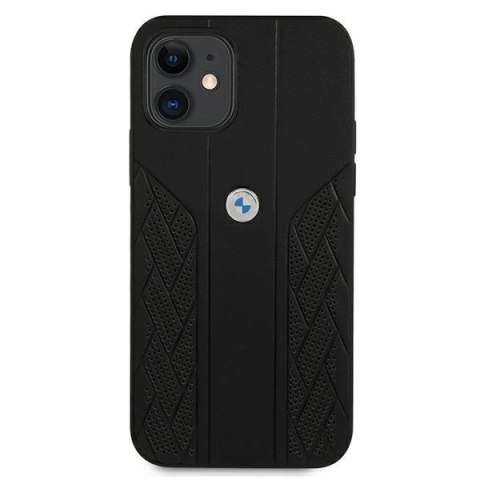 Etui BMW Leather Curve Perforate na iPhone 12 mini - czarne