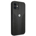 Etui BMW Leather Curve Perforate na iPhone 12 mini - czarne
