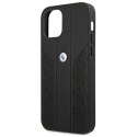 Etui BMW Leather Curve Perforate na iPhone 12 mini - czarne