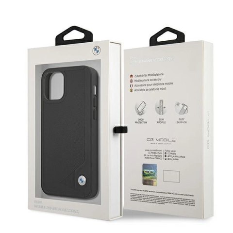 Etui BMW Leather Deboss na iPhone 12 mini - czarne