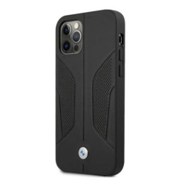 Etui BMW Leather Perforate Sides na iPhone 12 Pro Max - czarne