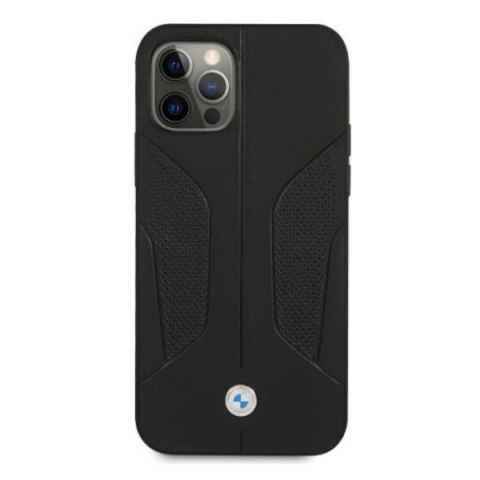 Etui BMW Leather Perforate Sides na iPhone 12 Pro Max - czarne