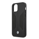 Etui BMW Leather Perforate Sides na iPhone 12 Pro Max - czarne