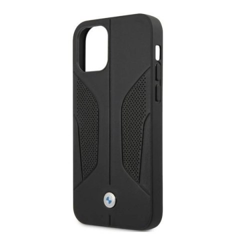 Etui BMW Leather Perforate Sides na iPhone 12 Pro Max - czarne