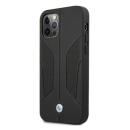 Etui BMW Leather Perforate Sides na iPhone 12 / iPhone 12 Pro - czarne