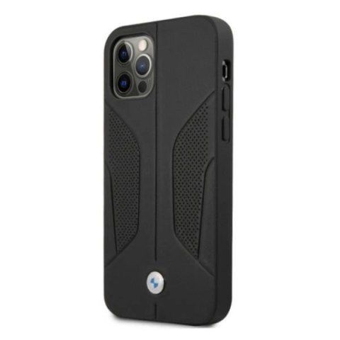 Etui BMW Leather Perforate Sides na iPhone 12 / iPhone 12 Pro - czarne