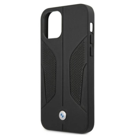 Etui BMW Leather Perforate Sides na iPhone 12 / iPhone 12 Pro - czarne