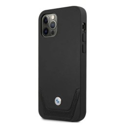 Etui BMW Leather Perforate na iPhone 12 Pro Max - czarne
