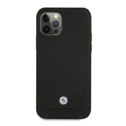 Etui BMW Leather Perforate na iPhone 12 Pro Max - czarne