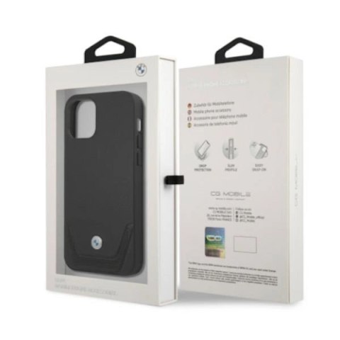 Etui BMW Leather Perforate na iPhone 12 Pro Max - czarne