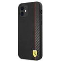 Etui Ferrari On Track Carbon Stripe na iPhone 12 mini - czarne