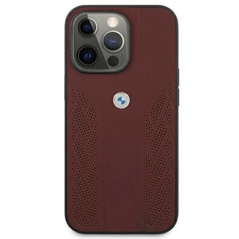 Etui BMW Leather Curve Perforate na iPhone 13 Pro / iPhone 13 - czerwone