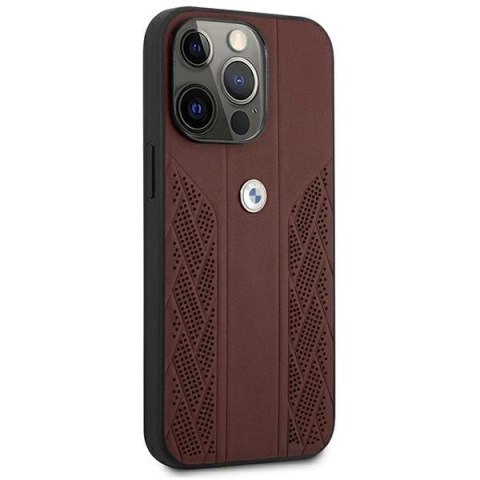 Etui BMW Leather Curve Perforate na iPhone 13 Pro / iPhone 13 - czerwone