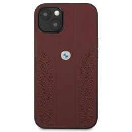 Etui BMW Leather Curve Perforate na iPhone 13 mini - czerwone