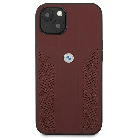 Etui BMW Leather Curve Perforate na iPhone 13 mini - czerwone