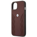 Etui BMW Leather Curve Perforate na iPhone 13 mini - czerwone
