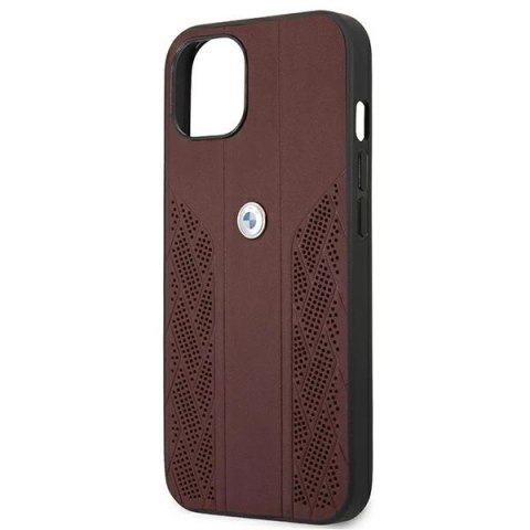 Etui BMW Leather Curve Perforate na iPhone 13 mini - czerwone