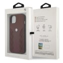 Etui BMW Leather Curve Perforate na iPhone 13 mini - czerwone