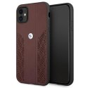 Etui BMW Leather Curve Perforate na iPhone 11 / Xr - czerwone