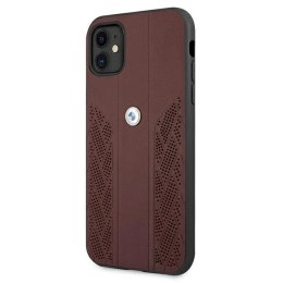 Etui BMW Leather Curve Perforate na iPhone 11 / Xr - czerwone
