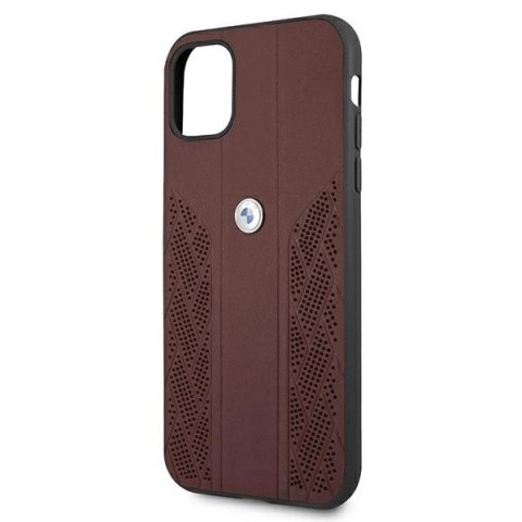 Etui BMW Leather Curve Perforate na iPhone 11 / Xr - czerwone