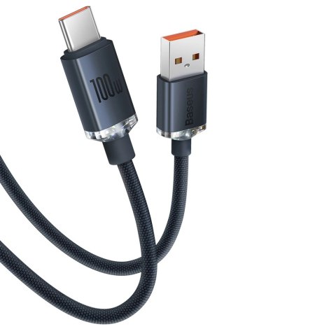 Baseus Crystal Shine Series kabel przewód USB do szybkiego ładowania i transferu danych USB Typ A - USB Typ C 100W 1,2m czarny (