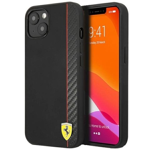 Etui Ferrari On Track Carbon Stripe na iPhone 13 mini - czarne