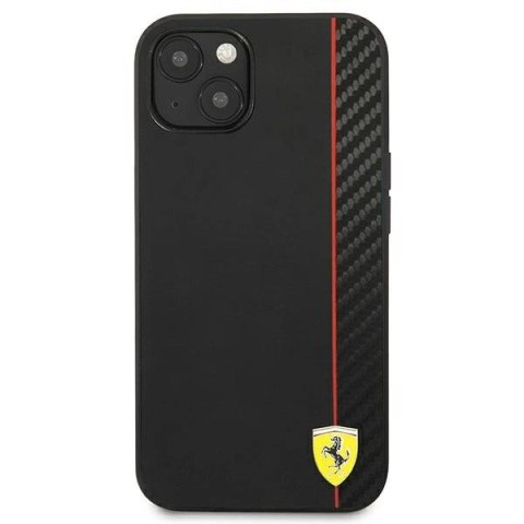 Etui Ferrari On Track Carbon Stripe na iPhone 13 mini - czarne