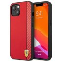 Etui Ferrari On Track Carbon Stripe na iPhone 13 mini - czerwone