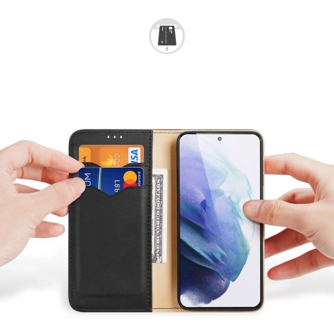 Dux Ducis Hivo skórzane etui z klapką pokrowiec ze skóry naturalnej portfel na karty i dokumenty Samsung Galaxy S22+ (S22 Plus) 